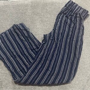 tgla Wide Leg Navy and white Striped Pants size S